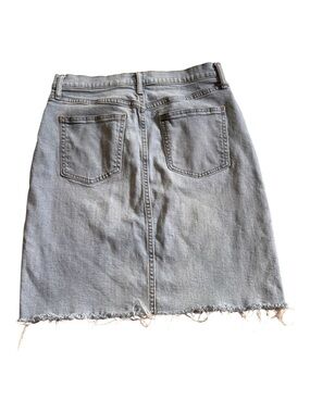 GAP Light Blue Denim Mini Skirt with Frayed Hem